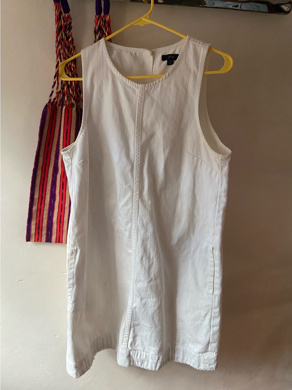 J. Crew White Sleeveless Denim Dress